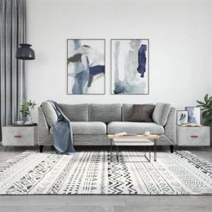 VidaXL Tables Basses 2 pcs, Tables d'Appoint avec Tiroir, Bouts de Canapé avec Pieds, Meubles de Rangement Salle de Séjour, Moderne, Gris Béton Bois d'Ingénierie