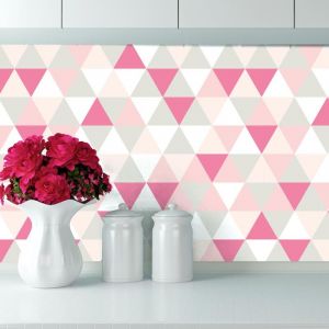 Stickerdecofr - Crédence à coller Triangle Rose 400 x 60 cm