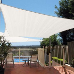 Sunny Inch - Voile d'ombrage 4 x 3 m imperméable 220g/m² Haute densité - Tissu déperlant - Beige crème