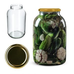 KADAX Bocaux en Verre de 4 L, Bocaux avec Couvercle Hermétique de 100mm pour la Conservation et la Fermentation, Bocaux pour Cornichons
