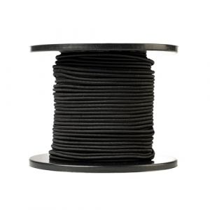 Corde élastique ronde (4mm, 100m, noir) - Qualité professionnelle - Résistante aux intempéries et réutilisable - Charge de rupture 80kg - wll 40kg