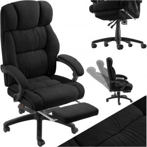 TecTake Chaise de bureau jilien avec repose-pieds et revêtement en velours -