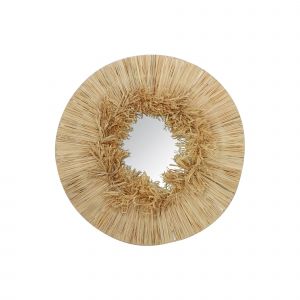 Now's Home Miroir en Raphia fait main El Nido naturel - D.55 cm
