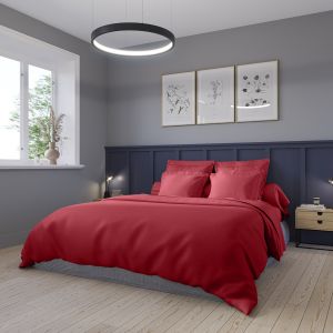 Dodo Housse de couette Satin de coton Coloris Rouge 240x260 cm