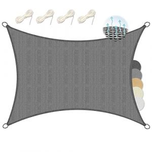 Sol Royal Voile d'Ombrage Rectangulaire 4x5m HDPE SolVision HS9–Tissue Respirant&UV Protection Solaire Balcon,Piscine anthracite