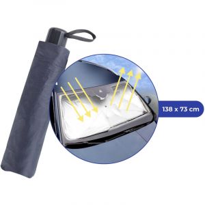 Maximex Parasol de Voiture Cool-Top XL - Haute réflexion - Protection Solaire et Chaleur pour Voitures de Milieu de Gamme - 138 x 73 cm - Acier - 140 x 70 x 35 cm - Noir