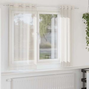 VidaXL Rideaux en voile avec œillets 2 pcs crème 140x175 cm rideau en filet rideau transparent voile de fenêtre 4102072