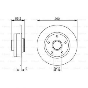 Bosch Jeu de 2 disques de frein |