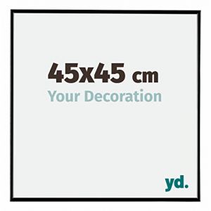 Yd. - Your Decoration - 45x45 cm - Cadre Photo en Plastique Avec Verre acrylique - Anti-Reflet - Excellente Qualité - Noir Très Brillant - Cadre
