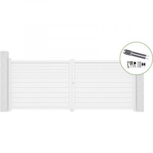 Casanoov - Portail battant 4m carpatia H.160cm alu blanc + motorisation ranger B150
