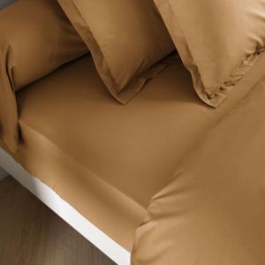 Someo Drap housse coton percale bonnet 30 cm Sahara 90x190