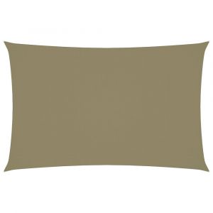 Voile toile d'ombrage parasol tissu oxford rectangulaire 5 x 8 m beige 02_0009727
