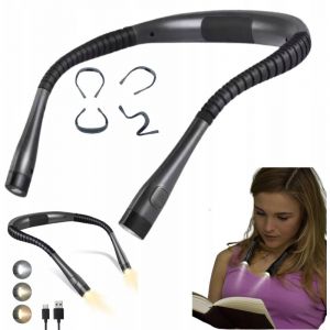 Lampe De Lecture Cou Led, 3 Couleurs, Batterie Flexible, Usb