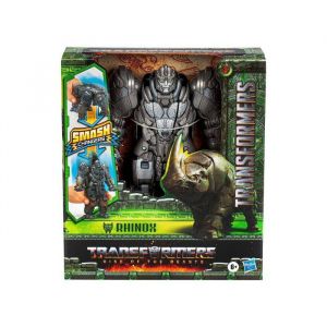 Hasbro Coffret transformers rise of beasts : rhinox 22.5 cm - set robot transformable en rhinoceros et 1 carte offerte - nouveaute