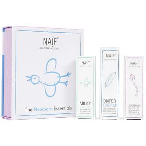 Image de Naïf Newborn Essentials - Coffret cadeau pour bébé avec huile bio de haute qualité, huile de graine, huile de graines de coton, sans produits chimiques agressifs, peau sensible pour bébé, 3 produits