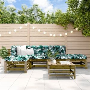 VidaXL Salon de jardin 6 pcs bois de pin imprégné