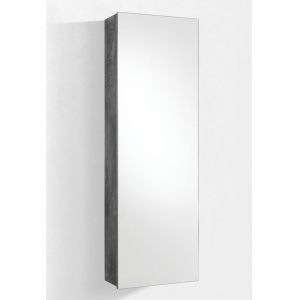 TFT Home Furniture - Meuble &agrave; chaussures avec &eacute;tag&egrave;re & miroir Free marron - 52.5x25x160 cm