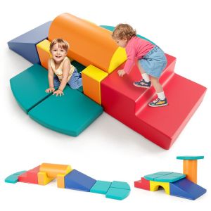 Coast Foam Building Blocks Set 10-Piece - Soft Climbing and Sliding Blocks - Multicoloured - Large Sizes