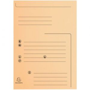 Exacompta Réf. 334000E - Carton de 5 paquets de 25 chemises rigides imprimées avec 2 rabats SUPER 210 g/m² - couleurs pastel - certifiées PEFC- dim 24x32cm pour format A4-5 couleurs assorties