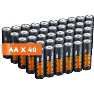 Image de Piles AA - Lot de 40 | 100% PEAKPOWER | Batteries Alcalines AA LR6 1,5v | Longue durée, haute performance, utilisation quotidienne