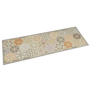 VidaXL Tapis de cuisine lavable impression pastel hexagonale 45x150 cm Multicolore