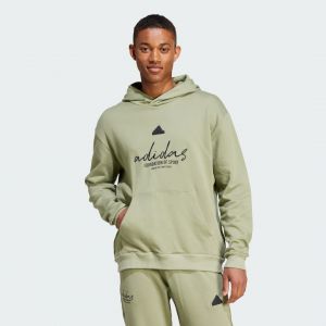 Adidas Sweat french terry homme brand love hoodie vert