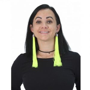 Party Pro Boucles d'oreilles franges jaunes fluo adulte Taille unique