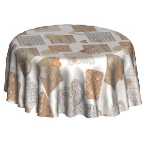 Image de The home deco factory CPM - Nappe ronde en toile cirée campagne Decocoeur - Diam. 135 cm - Blanc