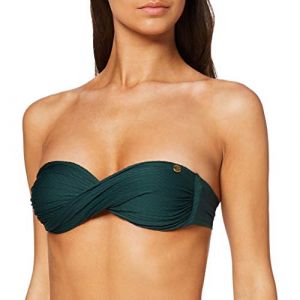 Banana Moon Haut de maillot de bain bandeau boro Roméo Vert foncé - Taille S