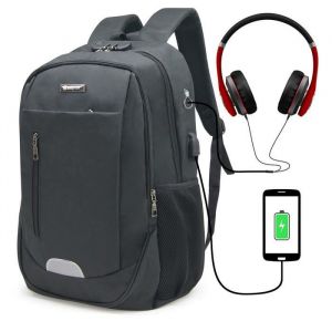 Image de Waytex Sac à Dos pour Ordinateur 15 pouces 71054 Serrure Antivol Port USB et Passant Câble Ecouteurs