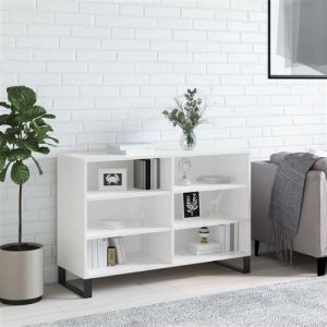 VidaXL Buffet blanc brillant 103,5x35x70 cm bois d'ingénierie