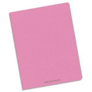 Visiodirect Lot de 10 Cahiers piqûre, 48 pages, Grands carreaux Seyès, Format 24 x 32 cm, Couverture polypro ROSE