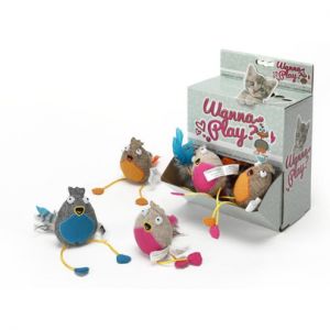 Ebi Jouet peluche pour chat avec l'herbe à chat et au hoche Wanna Oiseaux