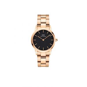 Daniel Wellington Iconic Link, Montre Or Rose, 28 mm, Stainless Acier, pour Femmes