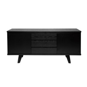 Image de Miliboo Buffet vintage noir avec portes et tiroirs L160 cm FIFTIES