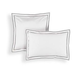 Descamps Taie d'oreiller Closerie satin noir 110 fils/cm²