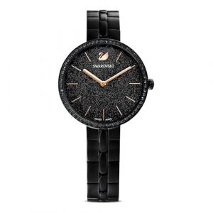 Swarovski Montre Cosmopolitan, Bracelet en Métal, Noir, Pvd Noir