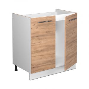 Vicco - Meuble bas sous-évier Fame-Line, Chêne de force doré, 80 cm sans plan de travail