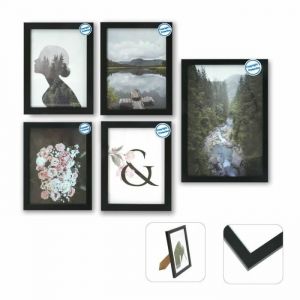 Dkd Home Decor - Cadre photo Multiple 23 x 2 x 28 cm Noir Moderne Bois mdf