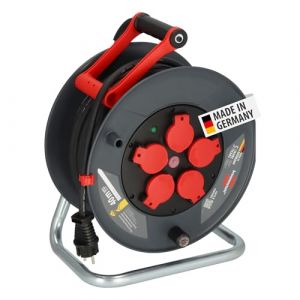 Brennenstuhl Enrouleur de c&acirc;ble professionnel 320 KU 4200 (c&acirc;ble de 40 m en noir, en plastique sp&eacute;cial, pour une utilisation sur les chantiers et une utilisation ext&eacute;rieure permanente, fabriqu&eacute; en