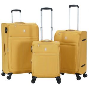 Lot de 3 valises souples 2105 Extensible 55, 66 et 77 cm Moutarde