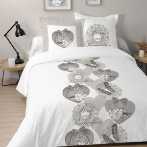 LOVELY CASA Housse de couette et taie d'oreiller 100% Coton 57 fils Catelyn : Taille - 220 x 240 cm