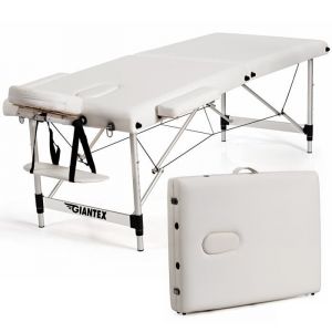 Costway Table De Massage Pliante En Cuir Pvc De 185cm, Avec Appuie-Tête Palette À Main Sac De Transport, Réglable En Hauteur, 227kg