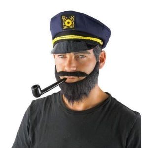 Set Capitaine Haddock (Casquette+Pipe+Barbe) Pour Deguisement