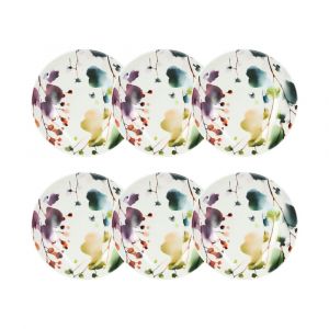 Novastyl Lot de 6 assiettes creuses en porcelaine blanche 21cm