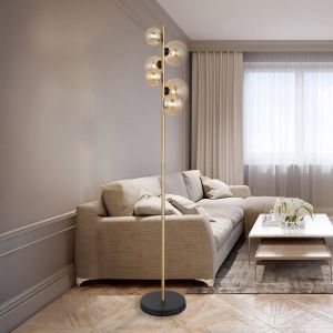 Globo Lampadaire - Riha - ambre or - verre métal - lampe design