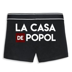 Boxer "La Casa De Popol" - Confectionné En France - Cadeau Anniversaire Film Et Série Humour Original Rigolo