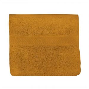 Soleil d'Ocre Serviette de toilette en coton 500 gr/m2 LAGUNE moutarde, par Jaune