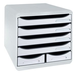 Exacompta Module de classement Big Box Maxi 6 tiroirs Office - Gris lumière