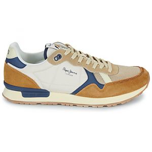 Pepe Jeans Baskets basses BRIT CAMP M Marron - Taille 40,41,42,43,44,45,46